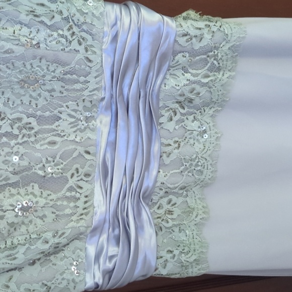 Dancing Queen Sparkly Sequin Lace Gray Short Sleeve Maxi Formal Dress Size 3XL - Picture 4 of 10